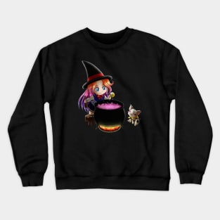 Kawaii little witch making a potion Crewneck Sweatshirt